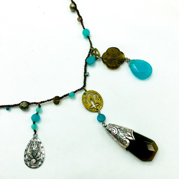 Smokey Teal Blue/Green Silpada Versatile Bead Necklace - Picture 6 of 8